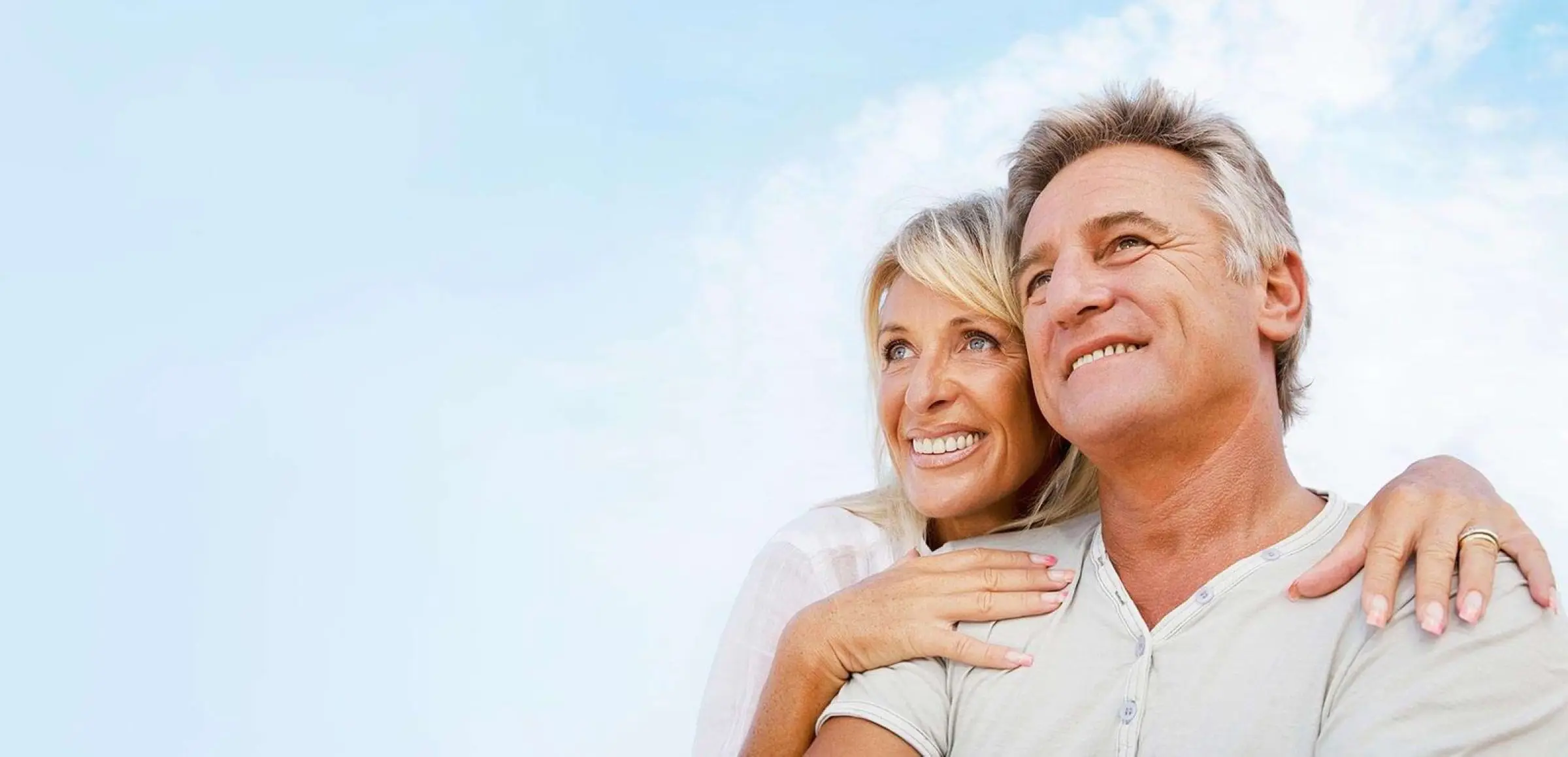 An older couple smiling together