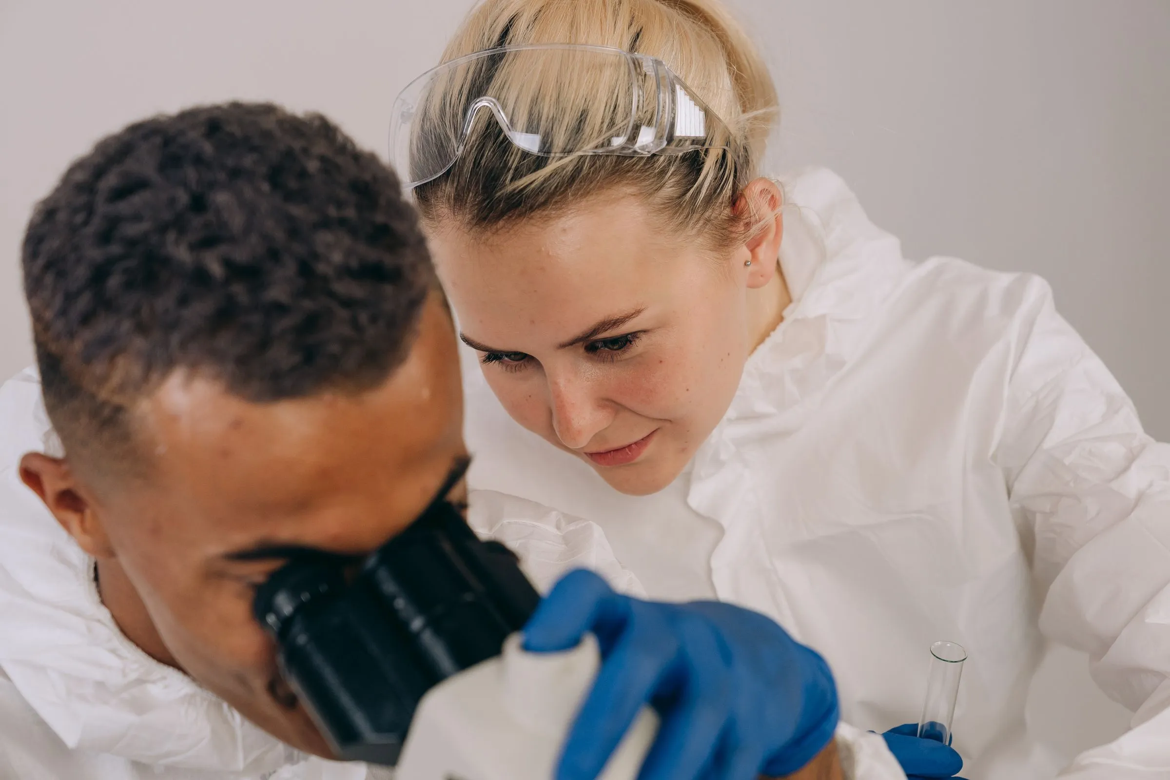 Researchers working together in a laboratory